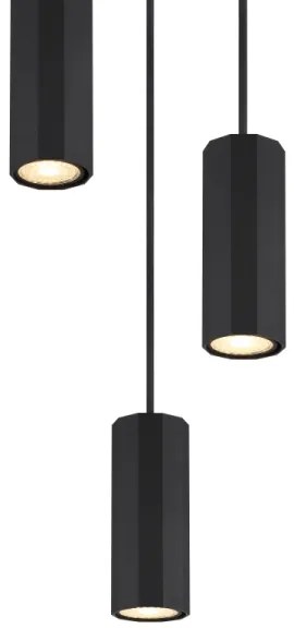 Globo 57918-3HB - Lampadario a sospensione con filo JAMES 3xGU10/25W/230V nero