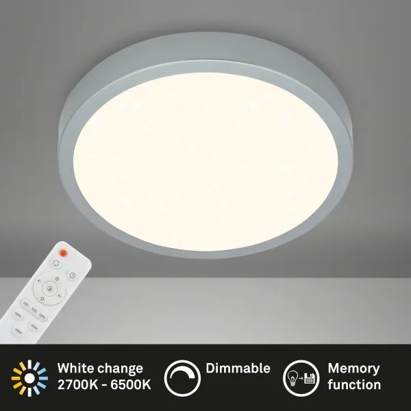 Briloner 3704-014-Plafoniera LED dimmerabile RUNA LED/22W/230V silver+RC