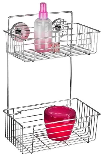 WENKO 20889100-Scaffale VACUUM-LOC rotondo in acciaio cromato lucido 26x38 cm