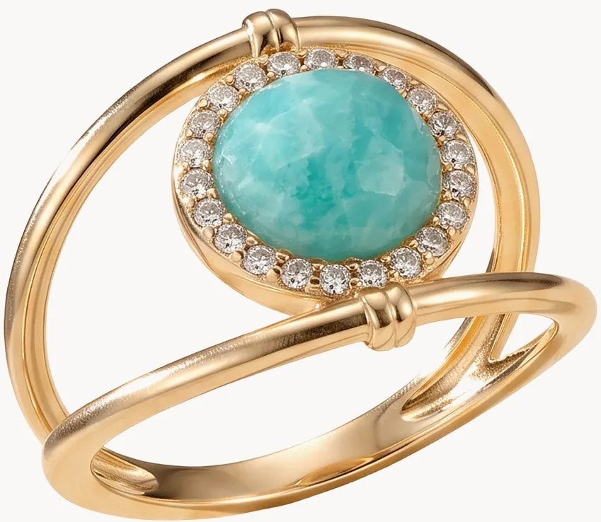Anello placcato oro con pietre preziose Christelle