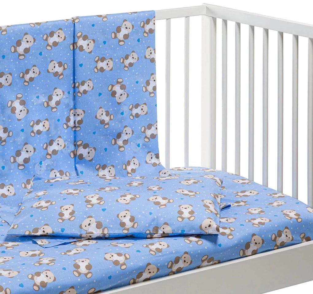 Lenzuola Orsacchiotti Baby Azzurro in Cotone Caleffi Kids