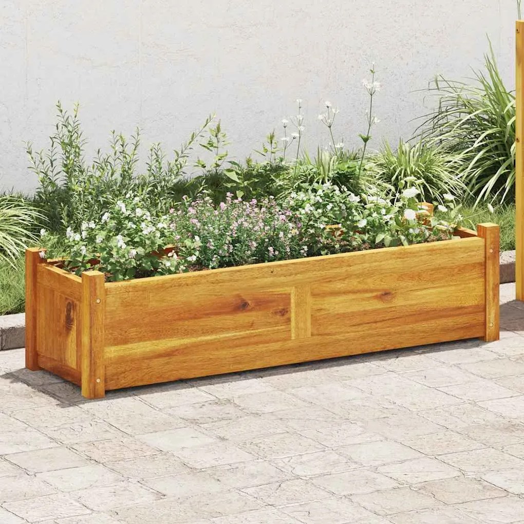 Letto Rialzato Da Giardino İn Legno Di Acacia 100x30x25 Cm /