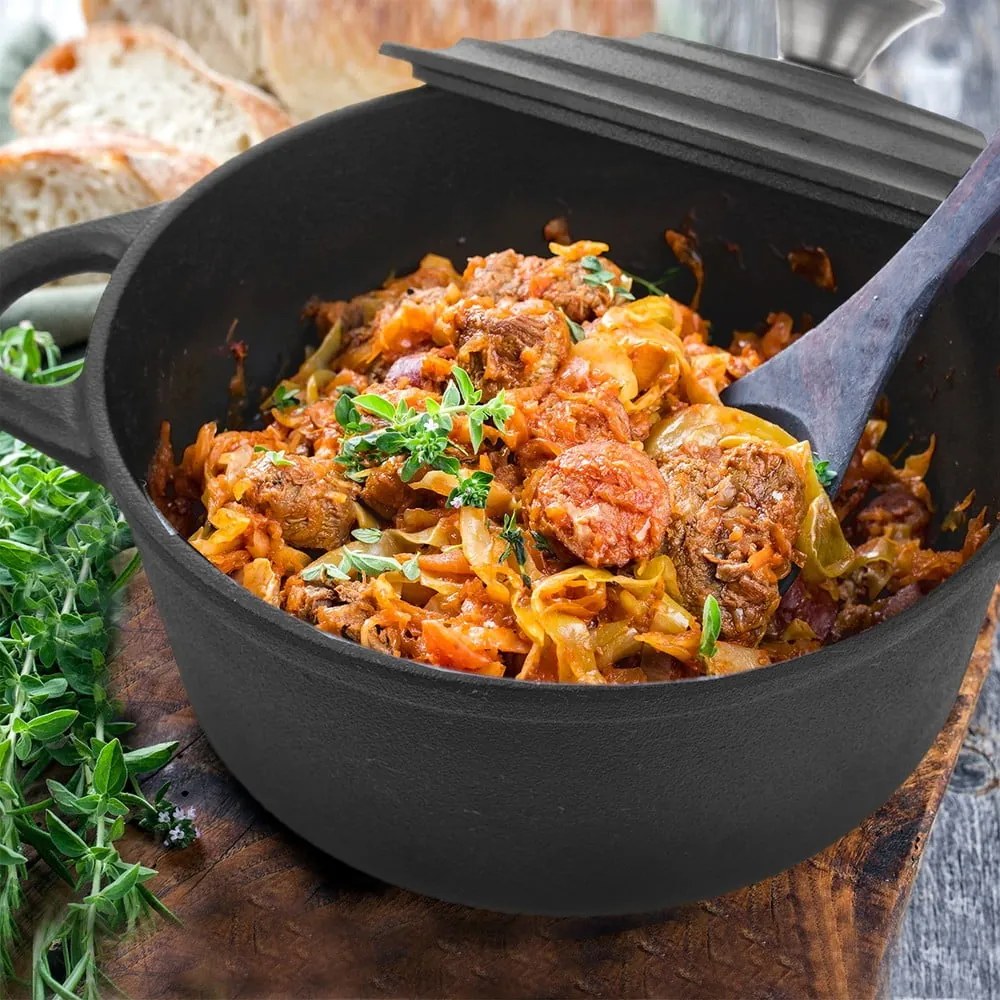 Pentola in ghisa con coperchio incluso adatta all'induzione 4 l LITINA – Orion