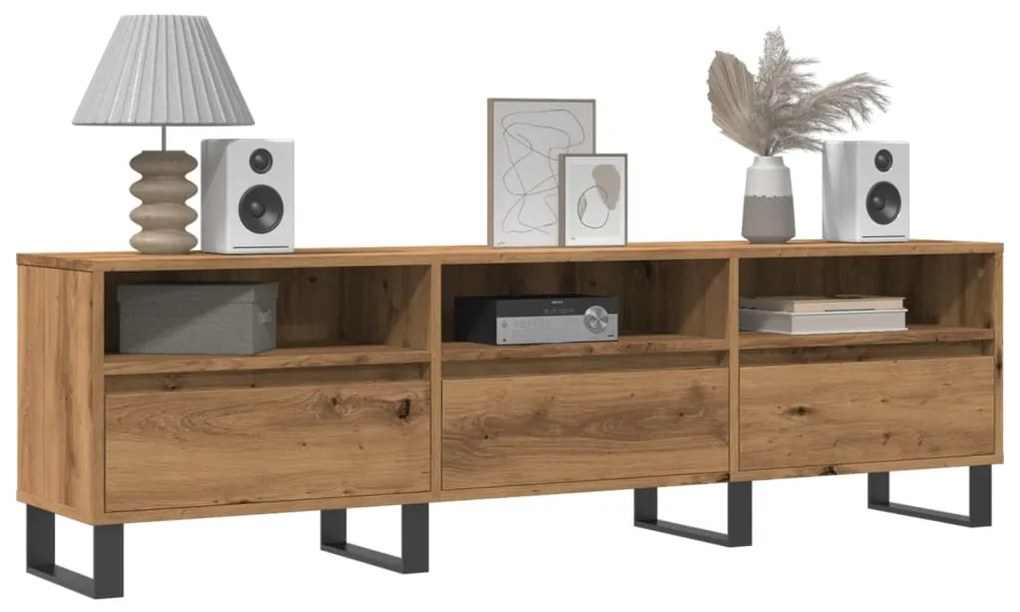 Mobile Porta Tv Rovere Artigianale 150x30x44,5 Cm Multistrato /