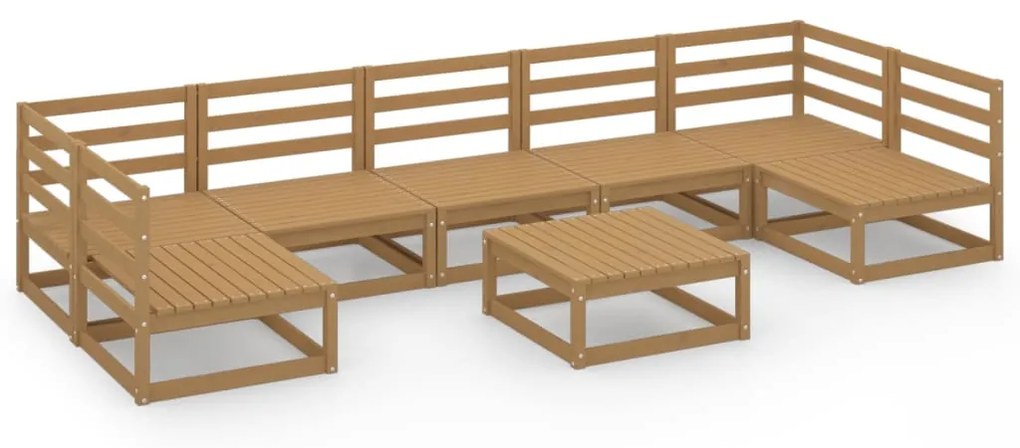 Set divani da giardino 8 pz in legno massello di pino