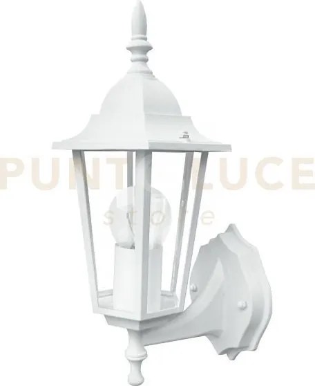 Applique up milano bianca 1 luce attacco e27 ip44 17x20,8x36cm allu...
