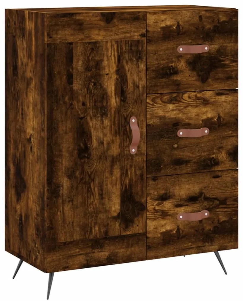 Credenza rovere fumo 69,5x34x90 cm in legno multistrato