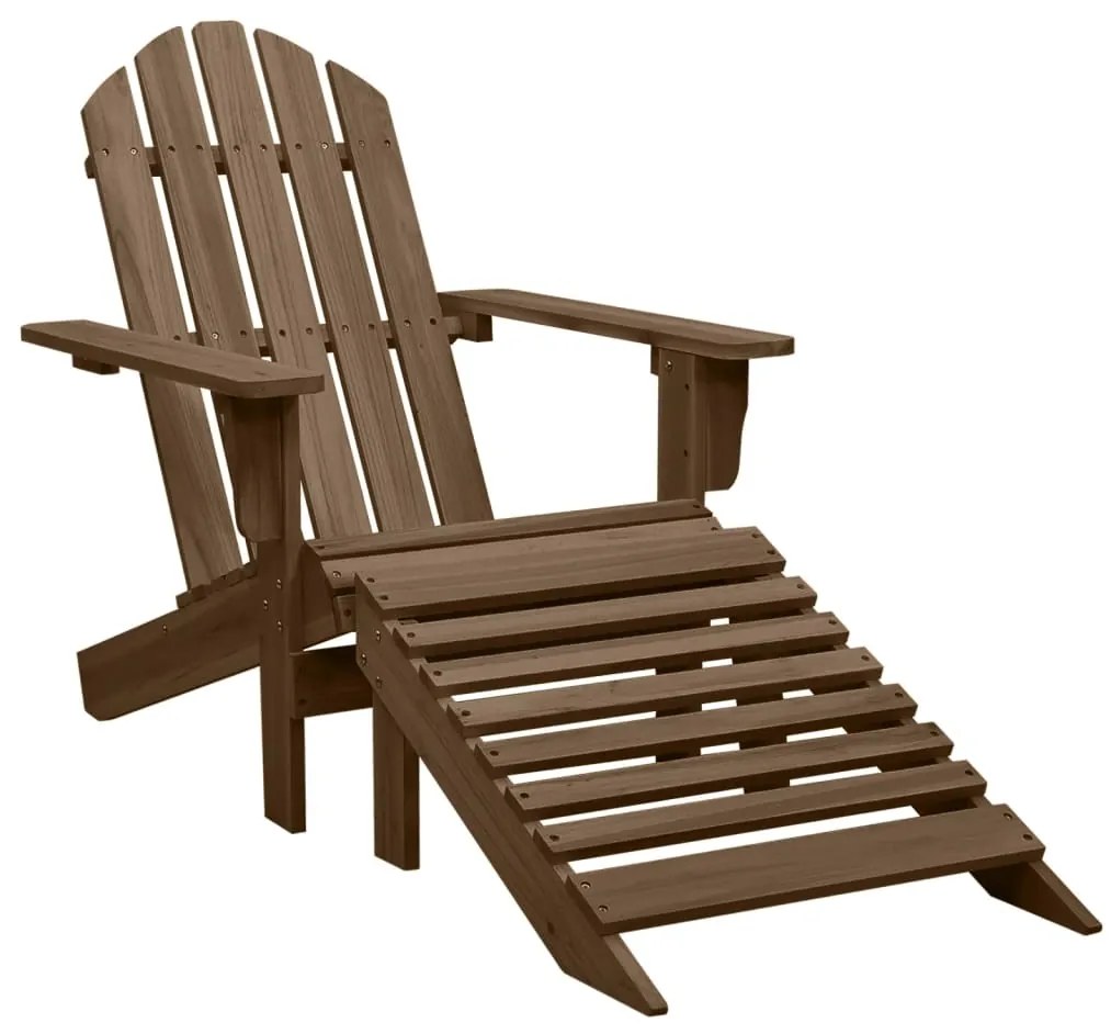 Sedia adirondack con ottomana e tavolo abete massello marrone