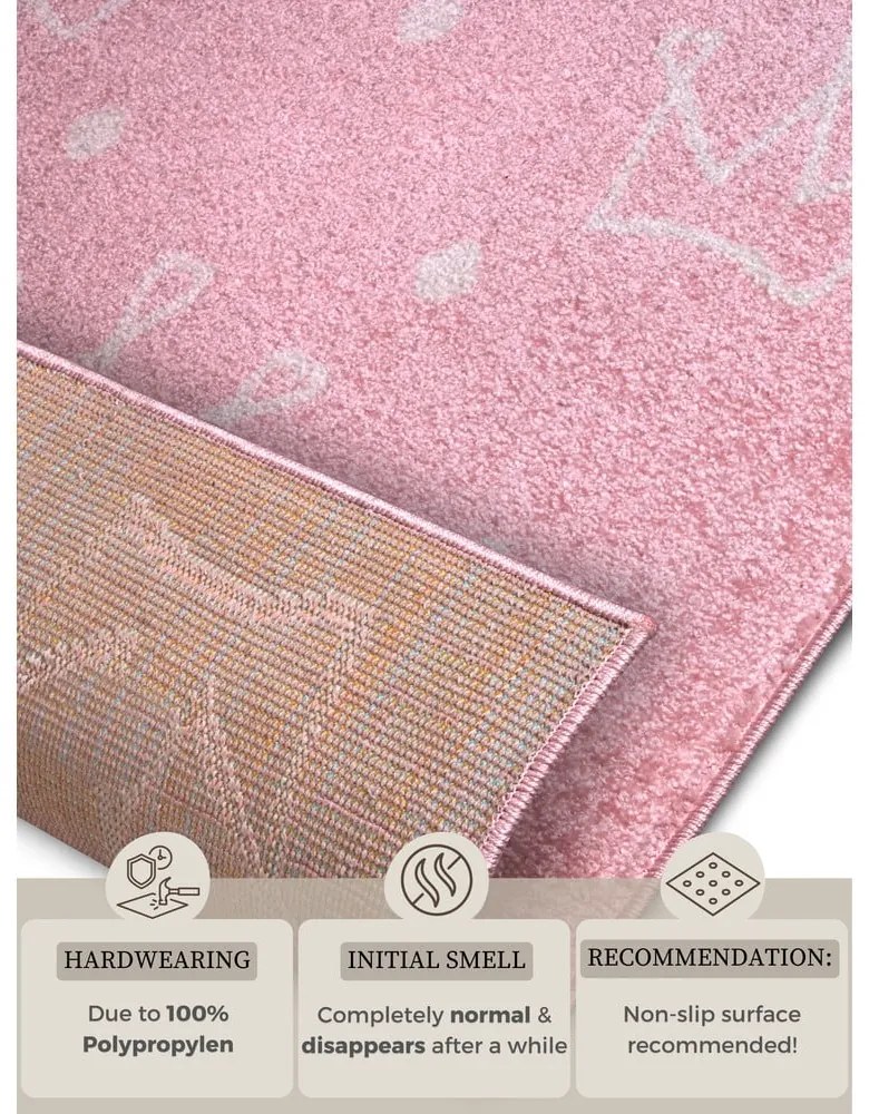 Tappeto rosa per bambini 160x235 cm Crowns - Hanse Home