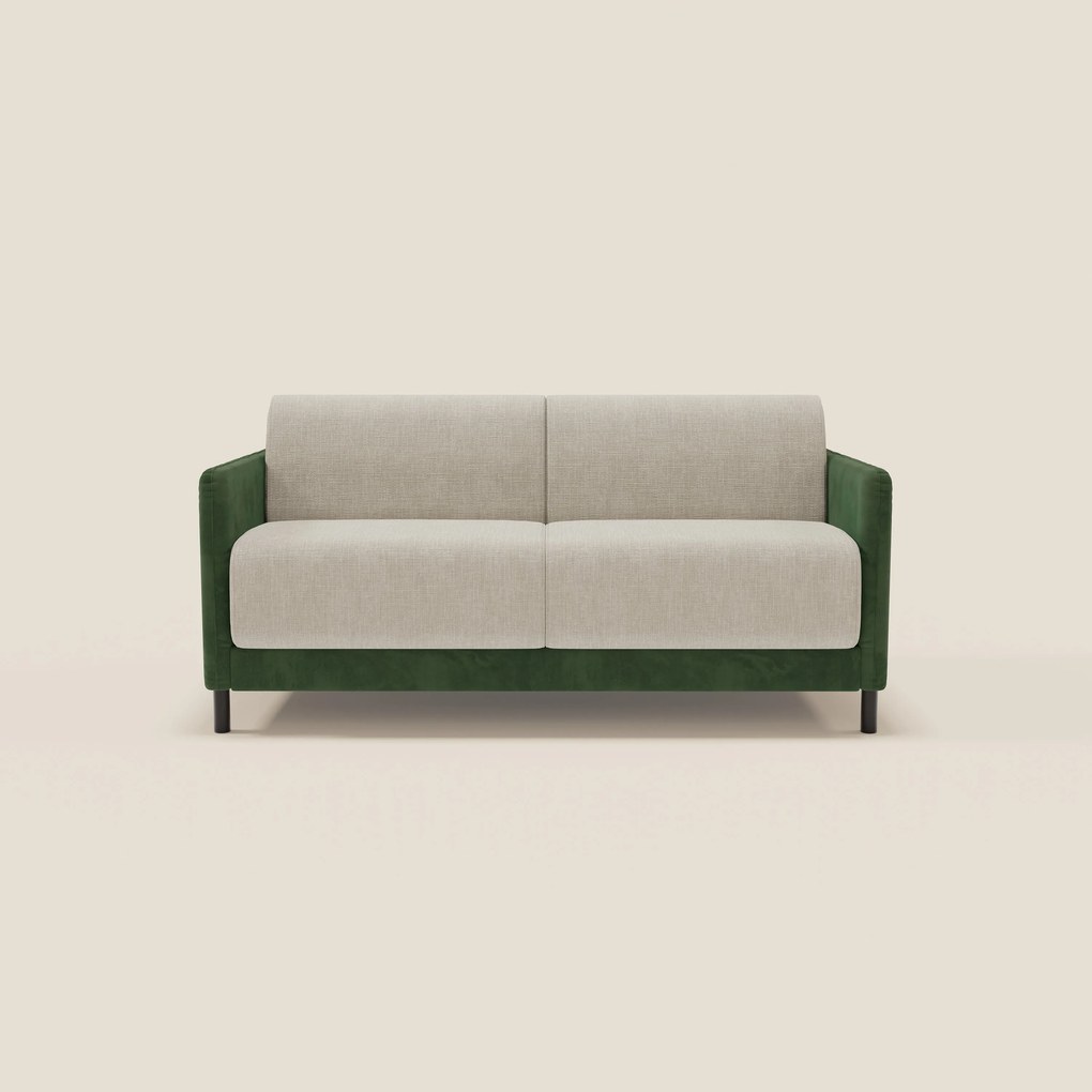 Narciso divano letto desing con materasso H18 cm bicolore con struttura in microfibra smacchiabile e imbottiture in elegante tessuto impermeabile T06