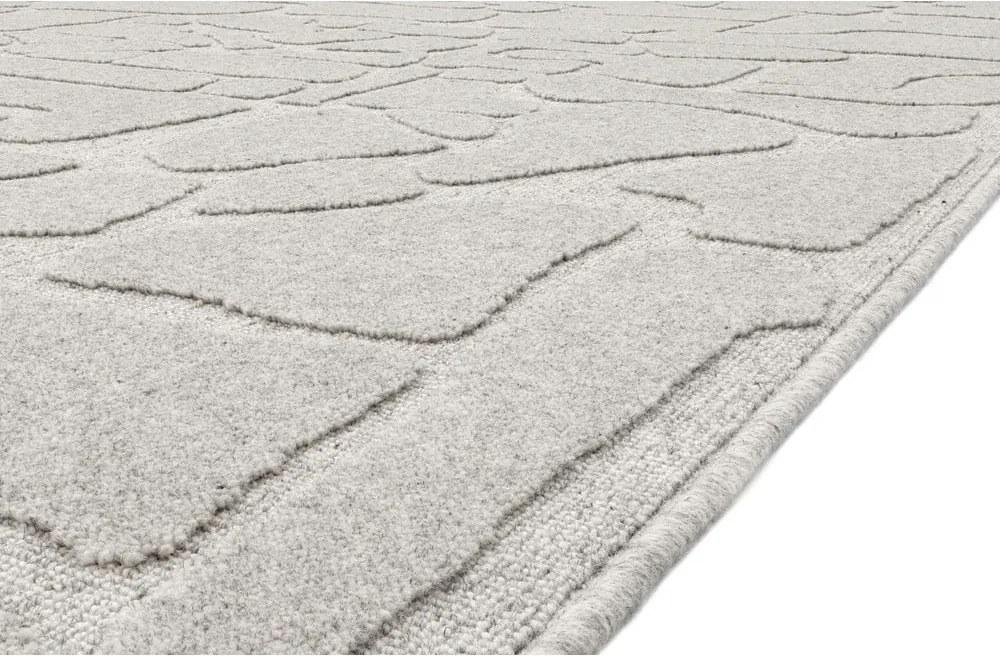 Tappeto in lana grigio chiaro 200x300 cm Morphic Dunes - Agnella