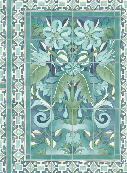 Tapete Triana von Cole & Son - Teal on Denim