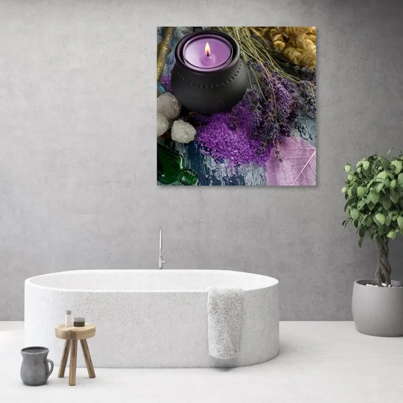 Quadro su tela, Candela Violet Zen Spa  Dimensioni Tappeti 50x50