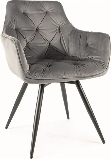 Sedia Mango velluto grigio Blu14