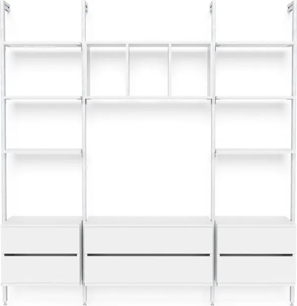 Kit cabina armadio PROJECT KIT LIVING 210X50 CM CLASSIC in alluminio 217.5 x 220 x 50 cm bianco/anodizzato