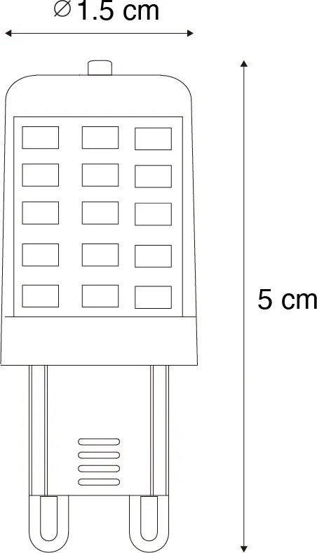 Set di 2 lampadine LED dimmerabili G9 3W 250lm 3000K