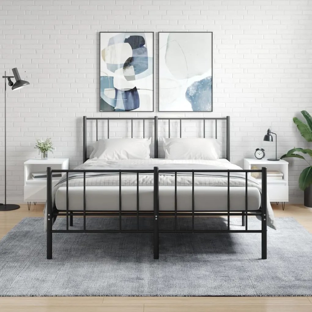 Comodini 2pz Bianchi 40x35x50 Cm İn Legno Multistrato /