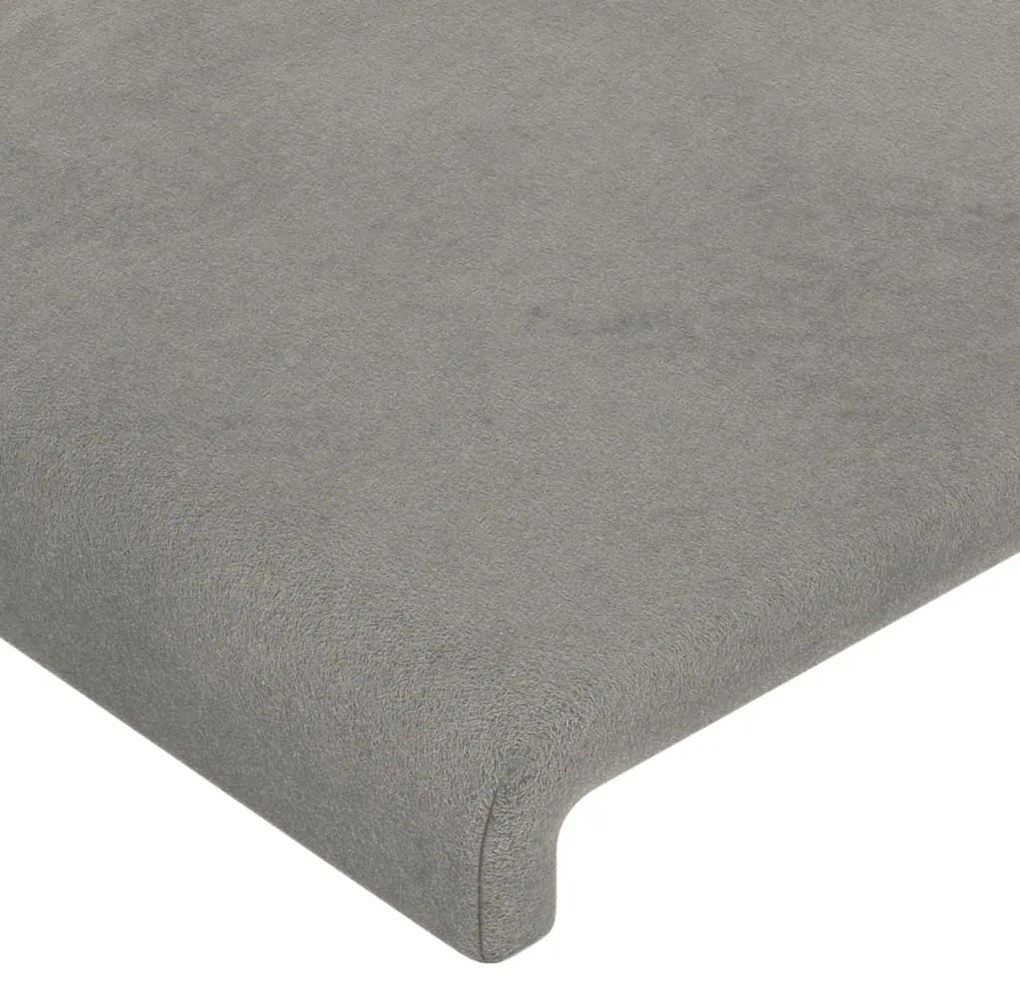 Testiera a led grigio chiaro 147x16x118/128 cm in velluto