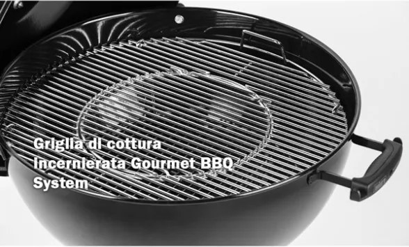 Master Touch E-5750 Weber Barbecue A Carbone 57 Cm Con Coperchio E Termometro Nero