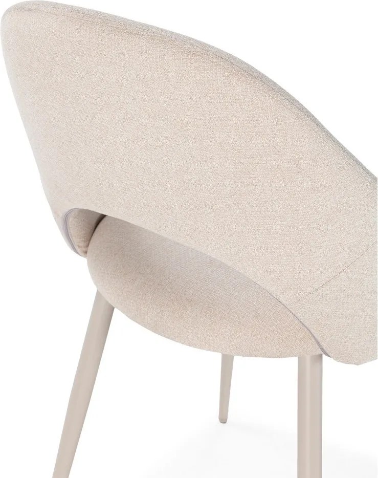 Sedie da pranzo in set beige in imbottito 2 pz Lia – Marckeric
