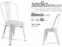 Sedia industrial bianca in metallo stile urban cm 51 x 44 x 86 h