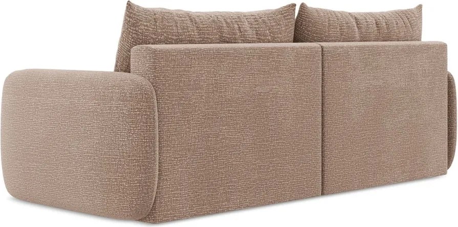 Divano marrone chiaro allungabile/con contenitore 238 cm Kalena – Makamii