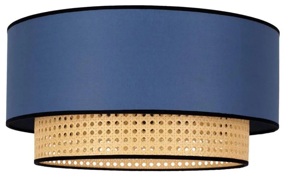 Duolla - Plafoniera BOHO 1xE27/15W/230V diametro 45 cm blu/rattan