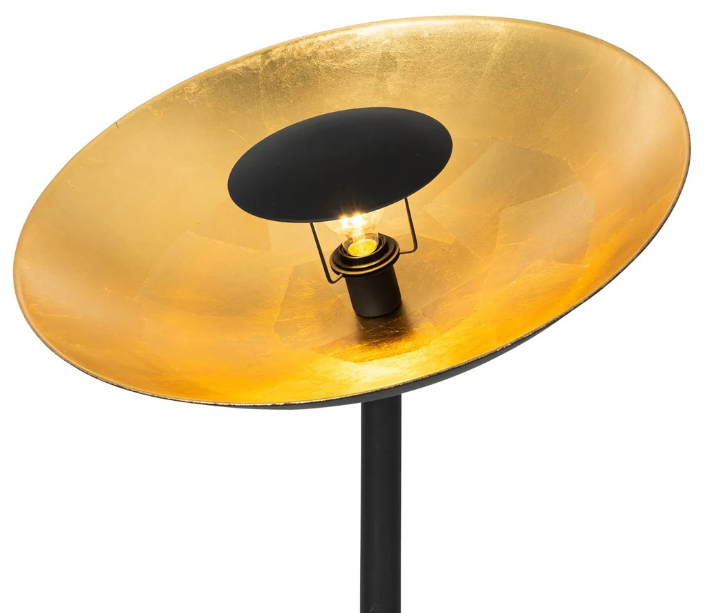 Lampada da terra industriale nera con interno oro 60 cm - Magnax