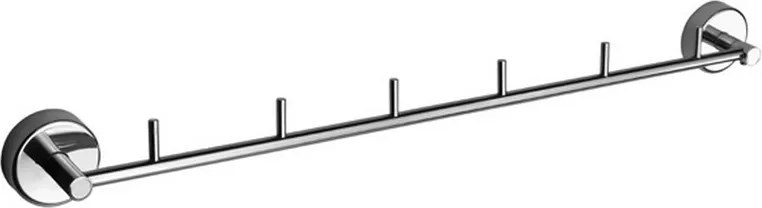 Kamalu - Porta salviette barra con 5 ganci in acciaio inox lucido | Monde-C