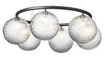 Miira 6 Circolare Lampadario Rock Grey/Optic Clear - Nuura