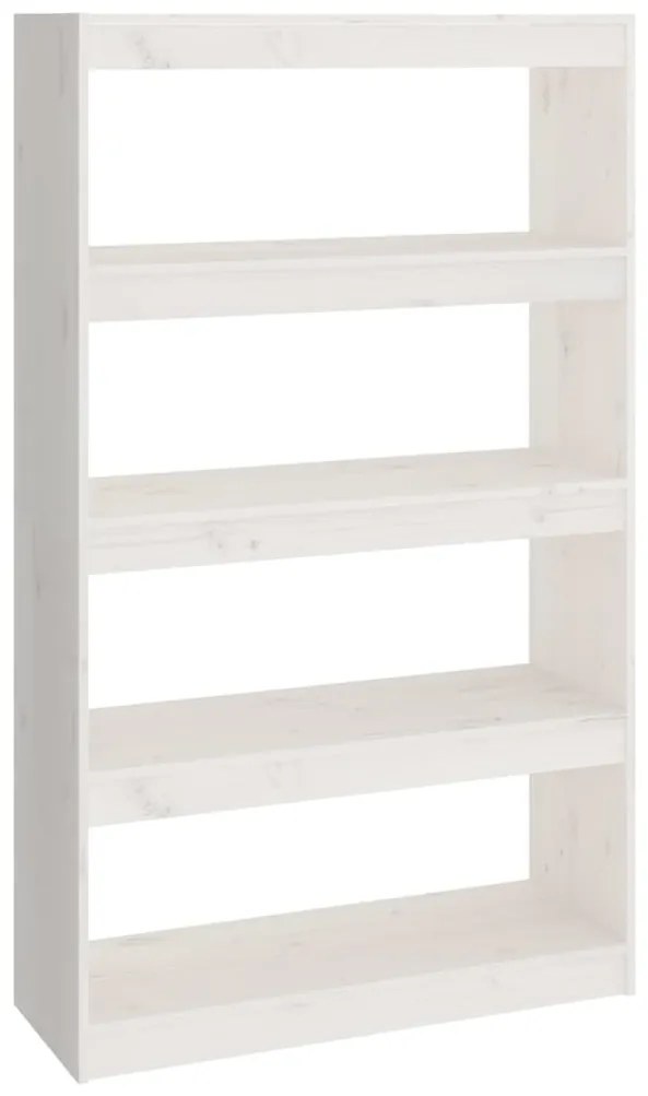 Libreria/Divisorio Bianco 80x30x135,5 cm in Massello di Pino