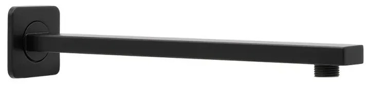 Soffione doccia quadrato 20x20 cm con braccio 30 cm in acciaio nero opaco