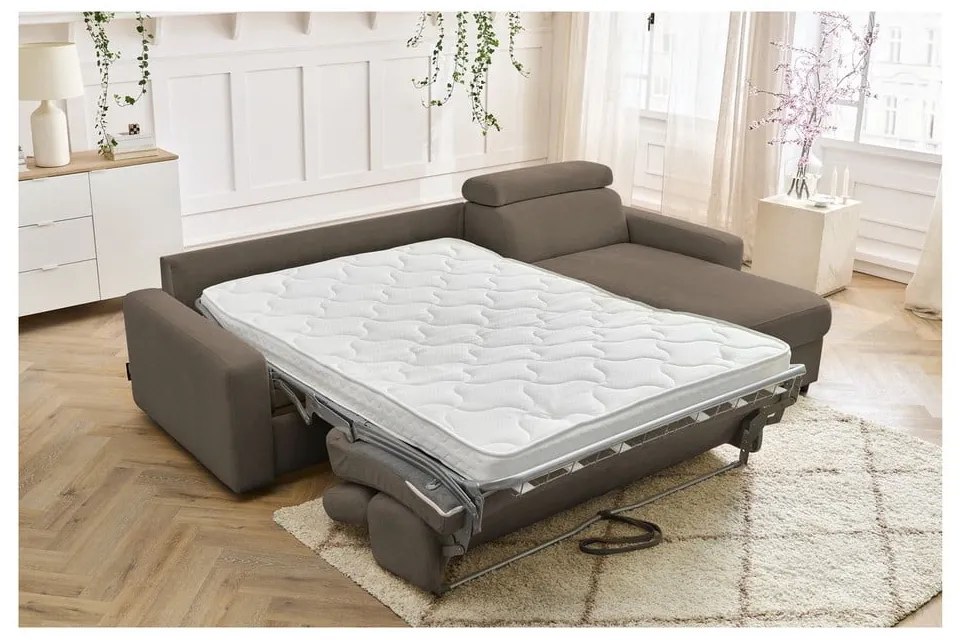 Divano angolare marrone allungabile (con composizione variabile) Monaco – Bobochic Paris