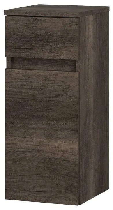 Armadietto bagno a terra Kora 1 cassetto 1 anta P 34 x L 30 x H 72 cm rovere scuro truciolare