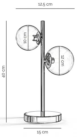 ONLI - Lampada da tavolo KIMBERLY 2xG9/6W/230V 40 cm cromo lucido