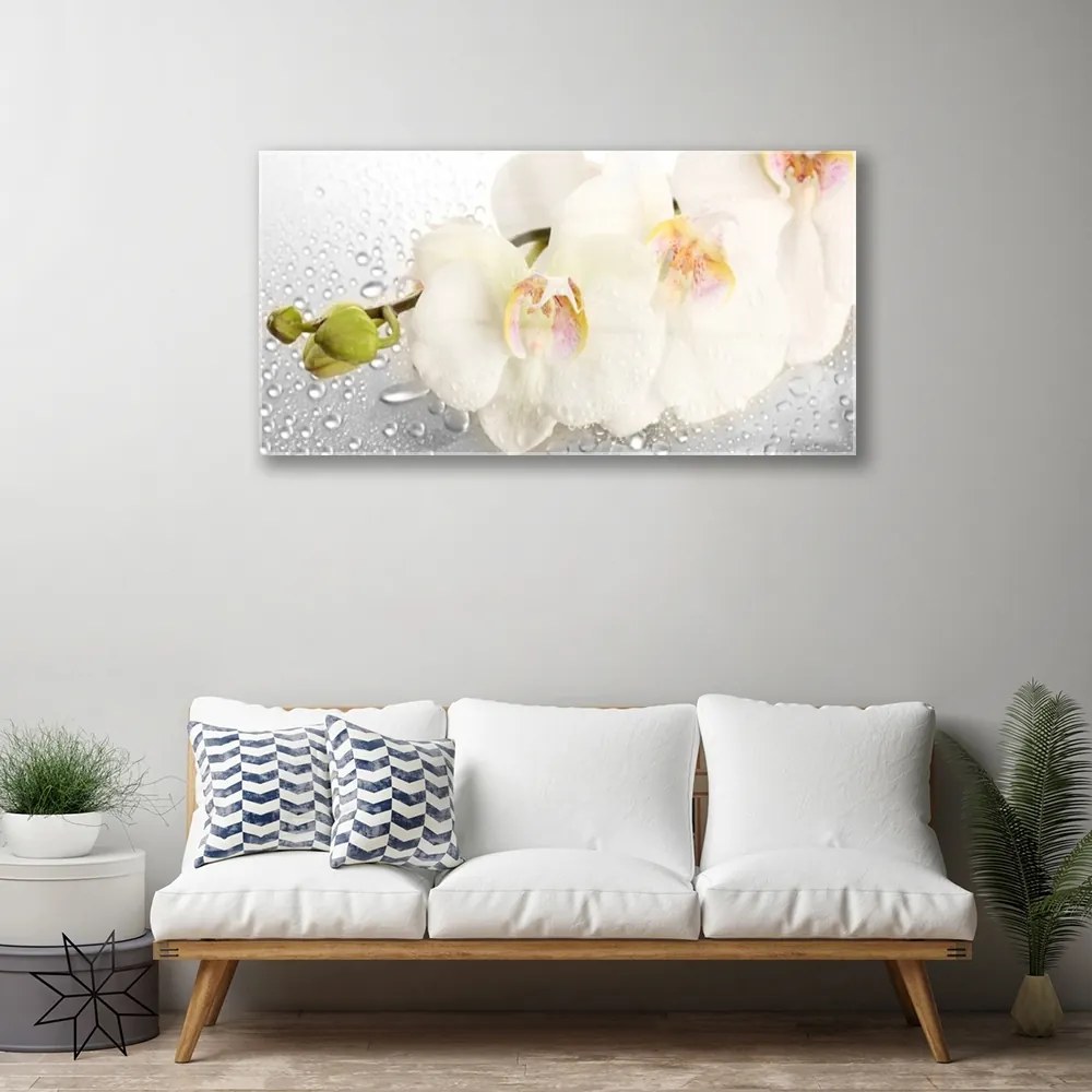 Quadro vetro Fiori da parete 100x50 cm