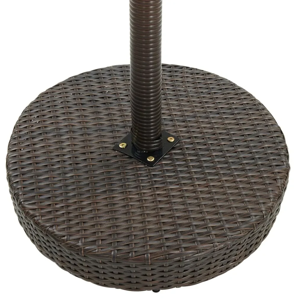Set da bar da giardino 5 pz con cuscini in polyrattan marrone