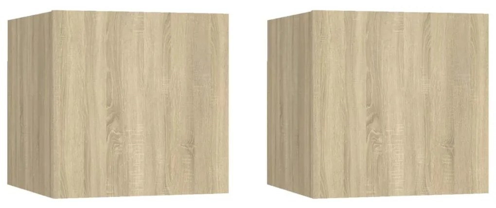 Armadietti a parete per tv 2 pz rovere sonoma 30,5x30x30 cm