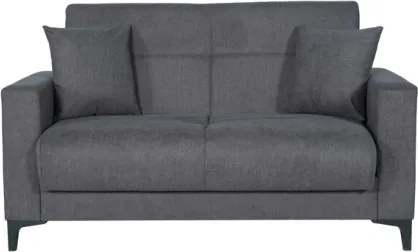 Divano 2 Posti Con Cassettone 152x87x90 Tessuto Grigio Bravo Bacos
