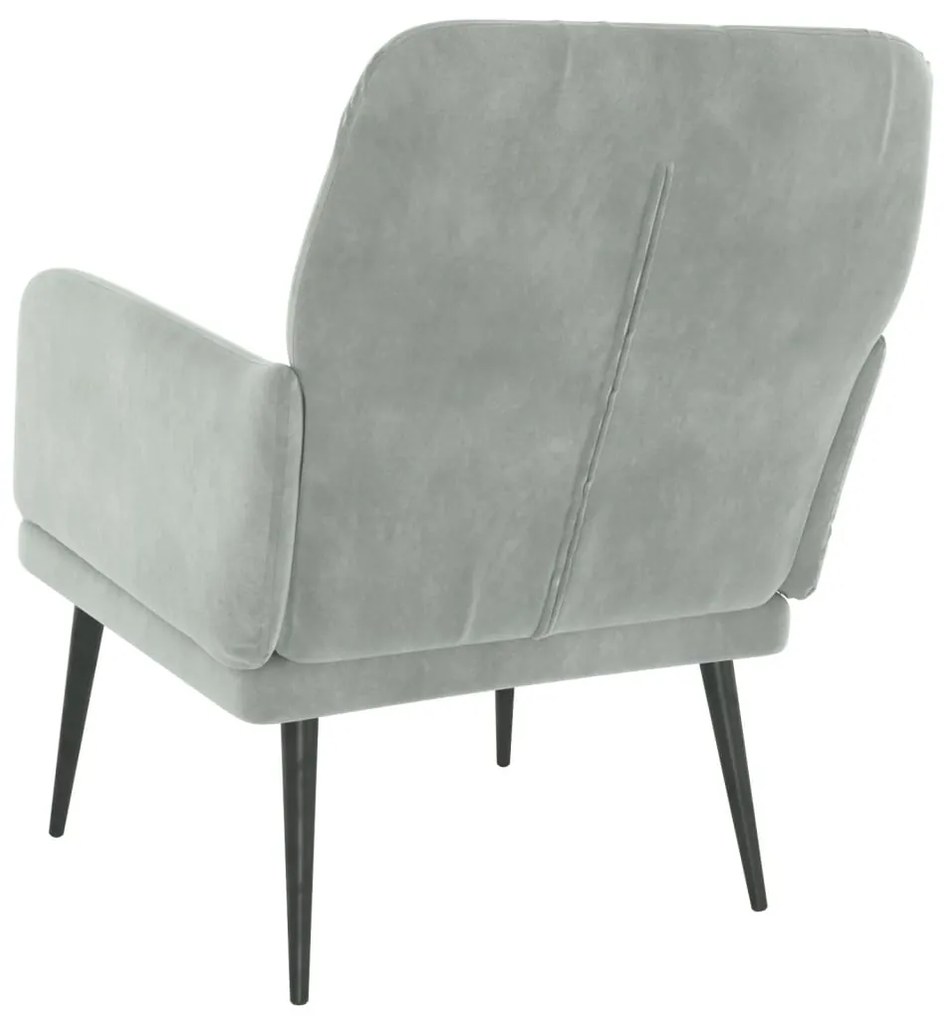 Poltrona grigio chiaro 62x79x79 cm velluto