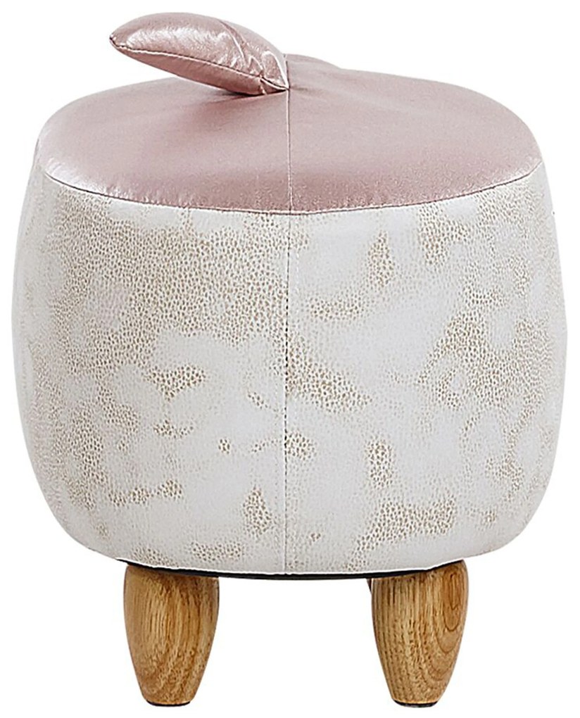 Pouf animaletto in tessuto rosa e bianco SHARK Beliani