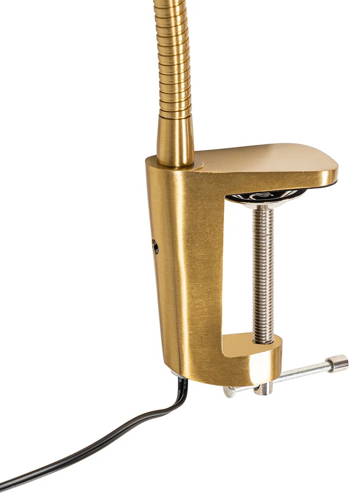 Lampada da tavolo a morsetto in ottone con LED e dimmer touch - Lionard