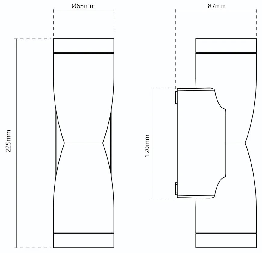 Applique Conica a Clessidra Bidirezionale, IP65 GU10 - Grigia Colore del corpo Grigio