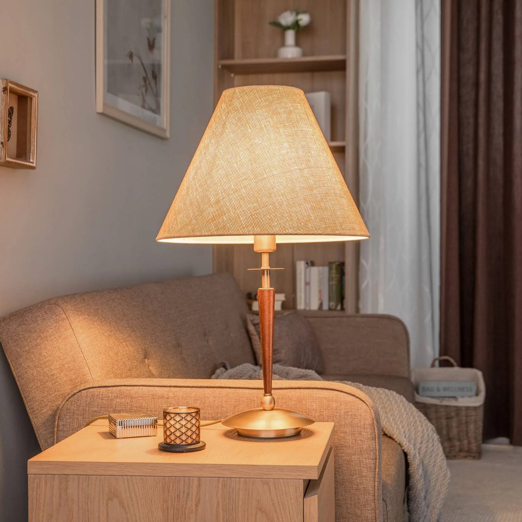 Avonni Lampada da tavolo HML-9009-1EB con paralume in tessuto