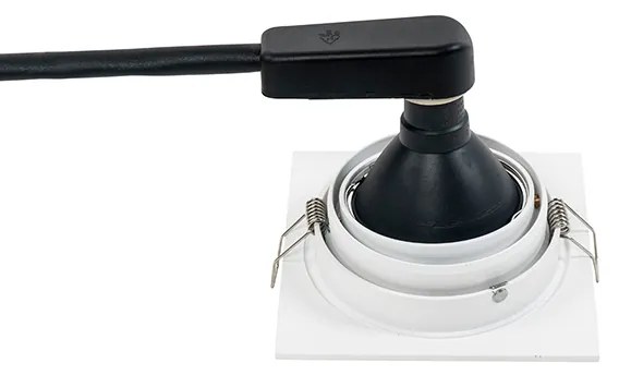 Faretto a incasso quadrato bianco orientabile - Chuck 70