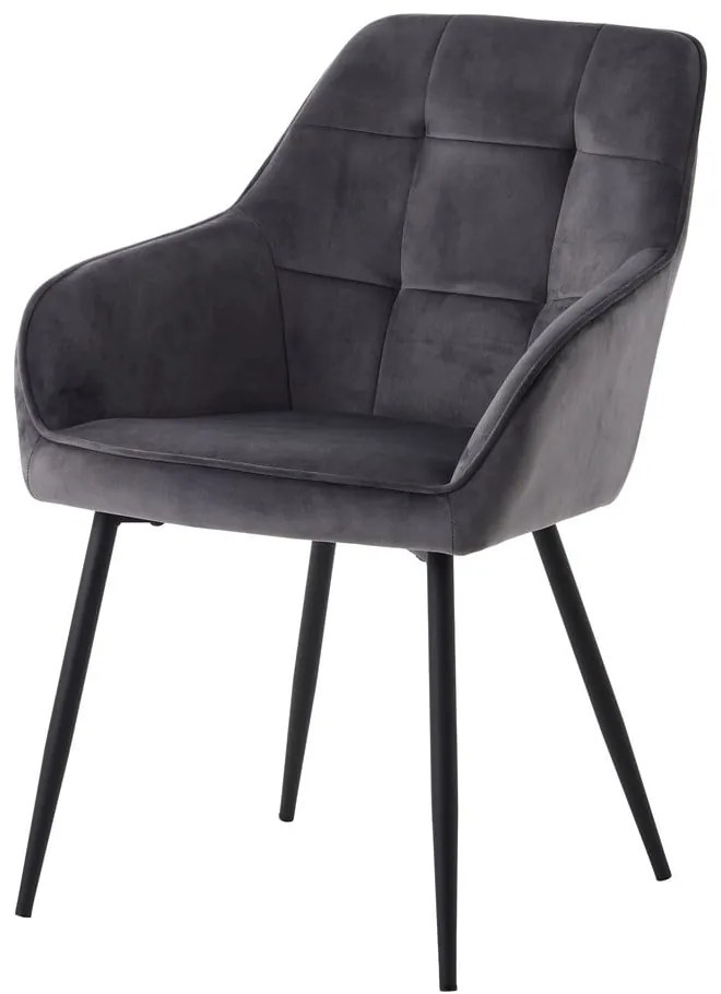 Set di sedie da pranzo grigia in imbottito con braccioli 2 pz Nolan Square – Unique Furniture