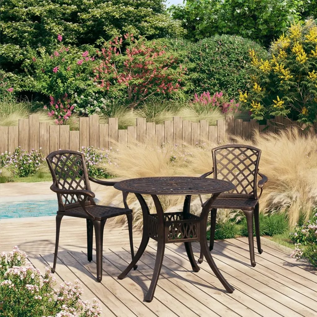Set Da Bistrot 3 Pz İn Alluminio Pressofuso Bronzo /
