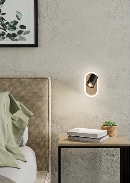 Eglo 901631 - Faretto da parete LED RIMBOCCHI LED/7W/230V marrone/nero