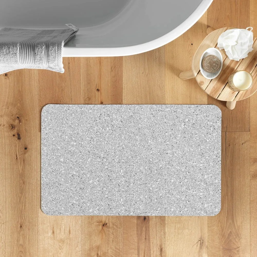 Tappetino per il bagno grigio 50x80 cm Granite – douceur d'intérieur