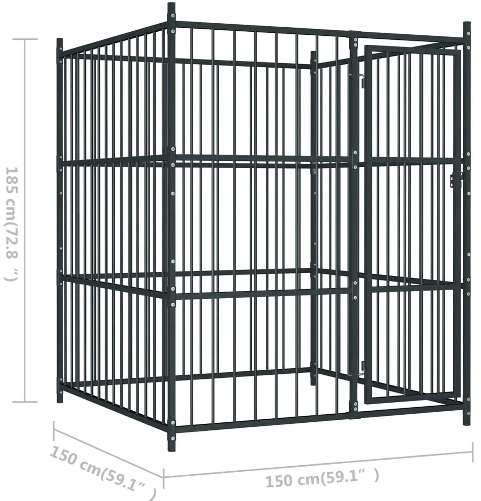 Canile da esterno 150x150x185 cm